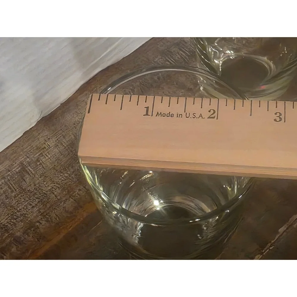 Set of 2 Clear Glass Highball Tumblers Weighted Base Tapered Water Glasses 5.5in